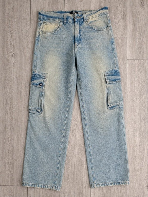 Jean cargo baggy celeste