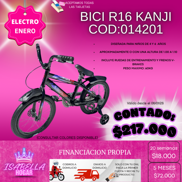 Producto - BICI R16 KANJI COD:014201