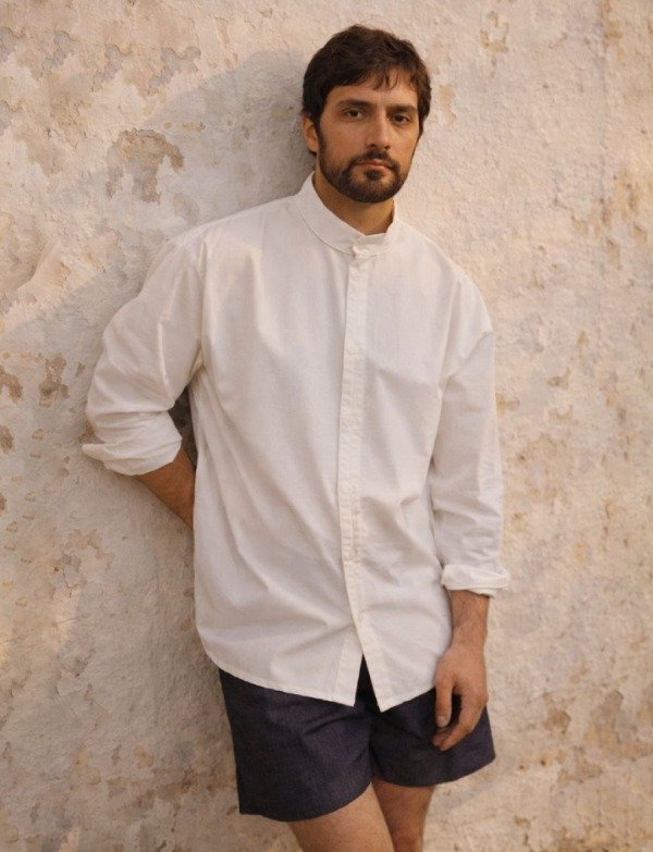 Producto - camisa C1 cuello mao cruda de algodón