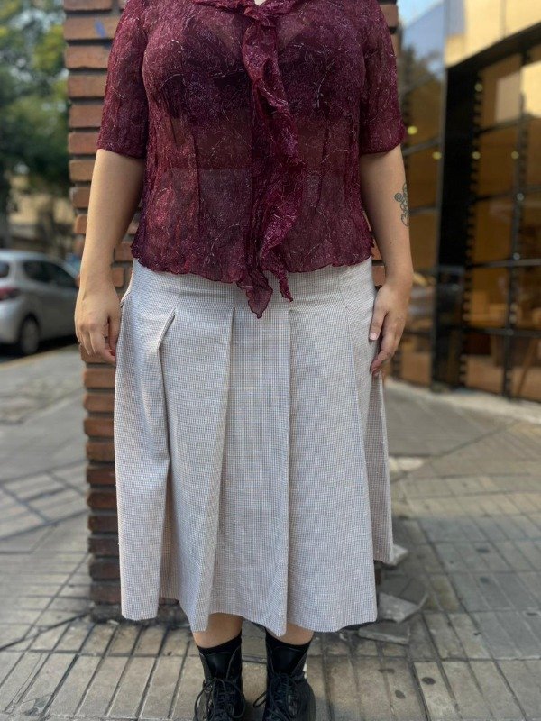 Producto - Pollera tableada gris