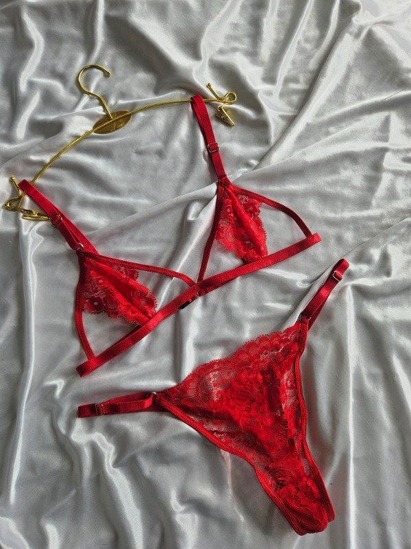 Producto - CONJUNTO EROTICO ROJO ( A01 A)