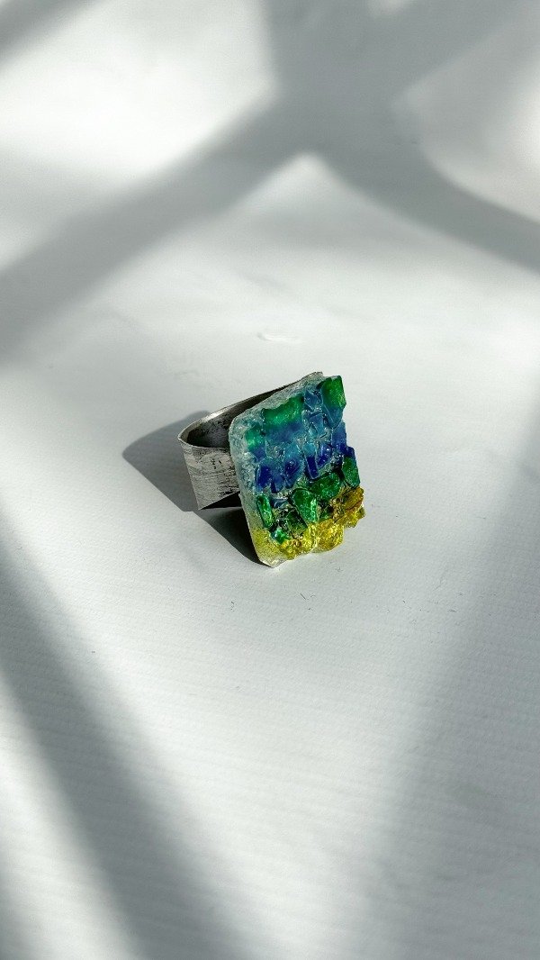 Producto - ANILLO TRENCADIS cuadrado verde - 1