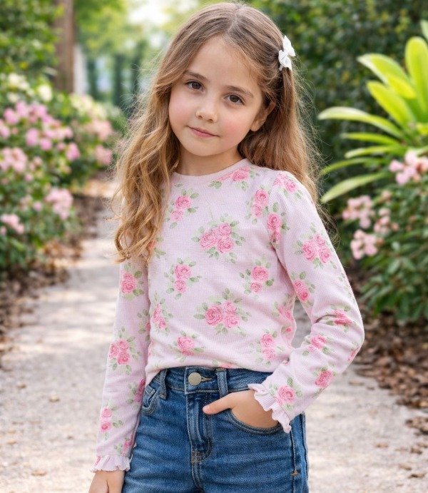 Producto - REMERA MINI WAFFLE - ROSAS (ROSA)