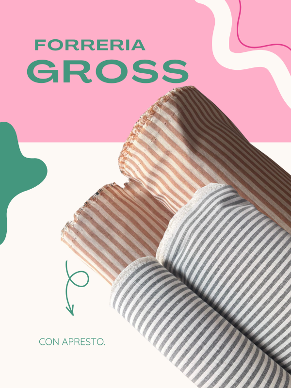 Producto - GROSS DE ALGODÓN RAYADO - POR 50 CM.