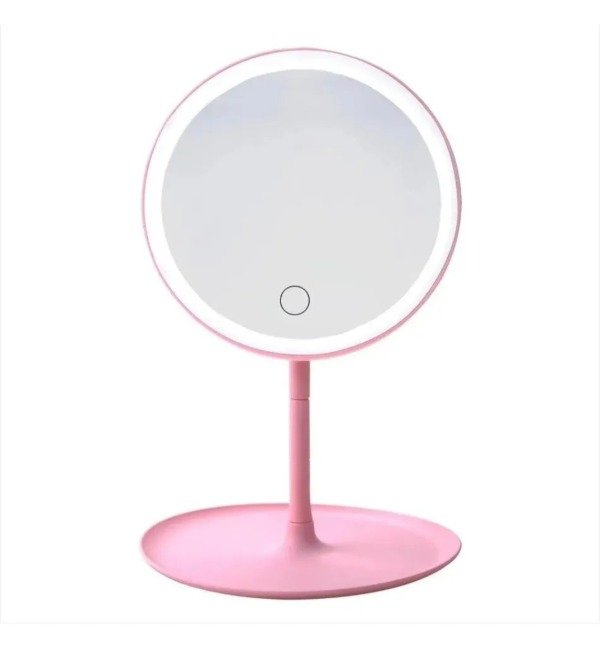 Producto - Espejo circular led, luz cálida, fría y combinada. Carga USB