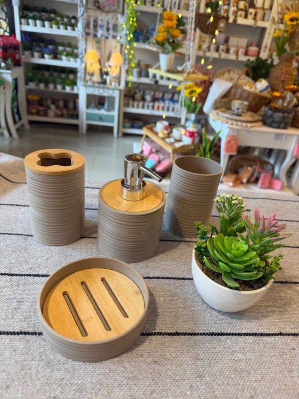 Producto - Set de baño con bamboo- Visón (Efectivo: 30.000)