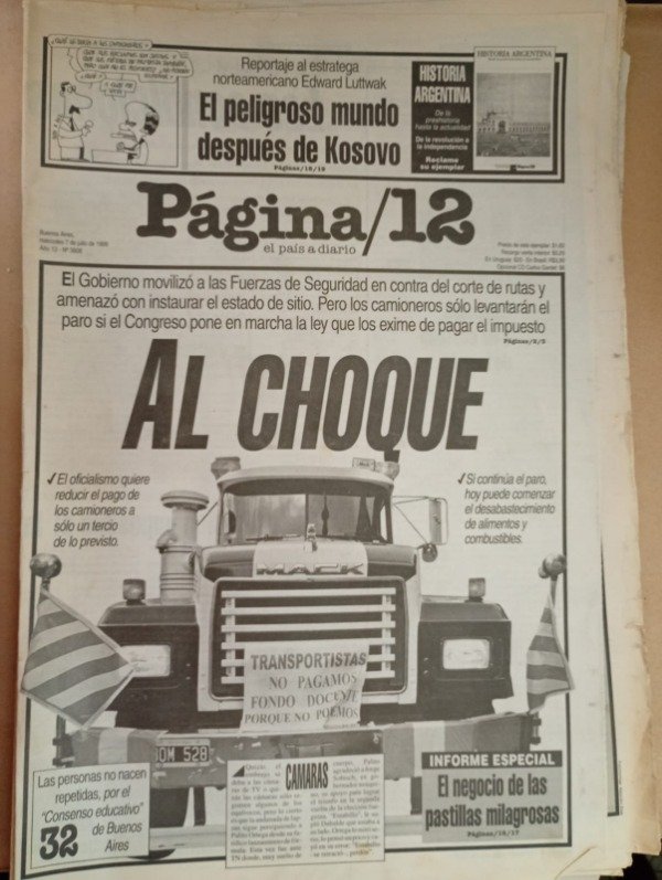 Producto - Página/12 Al choque - 7 de julio de 1999