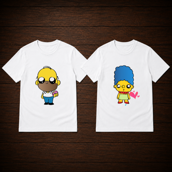 Producto - Remera - Homero y marge animado (diseños dobles) - 1