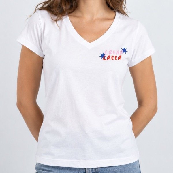 Producto - Remera Creer y Crear (cuello V) - 1