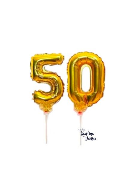 Producto - Globo Topper Número 50 Dorado ó Plateado
