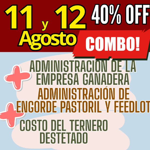 Producto - COMBO 3 CURSOS:Gestión Ganadera + Costo del Ternero + Engorde Pastoril y Feedlot - 0