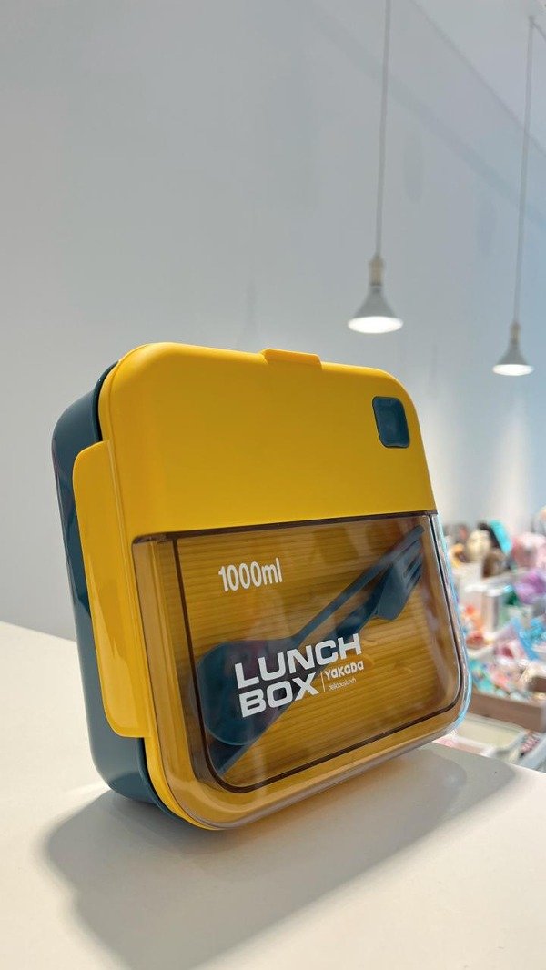 Producto - VIANDA LUNCHERA AMARILLO + CUBIERTOS