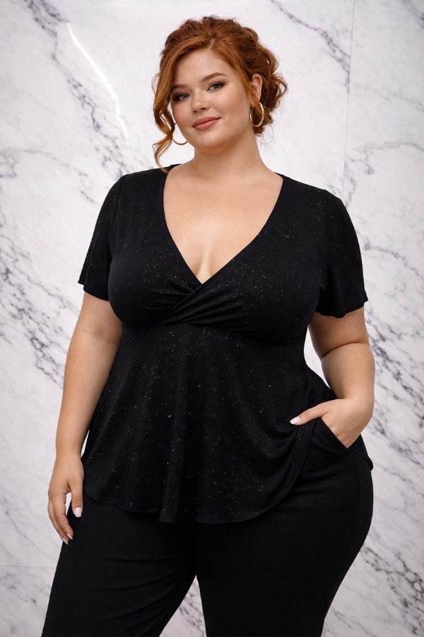 Producto - RM Blusa EVA manga corta glitter negro 000061