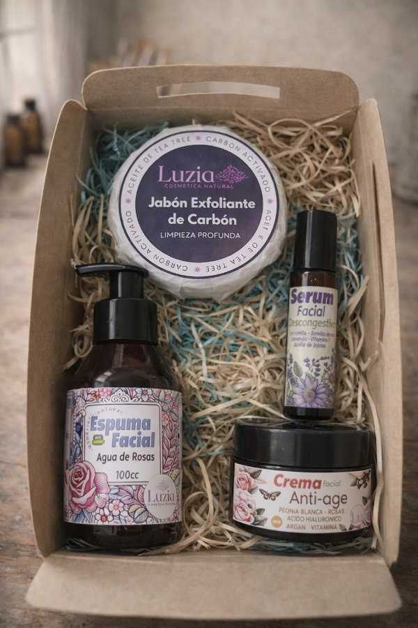 Producto - Jabón de Carbón + Serum descongestivo + Espuma Facial + Crema Antiage