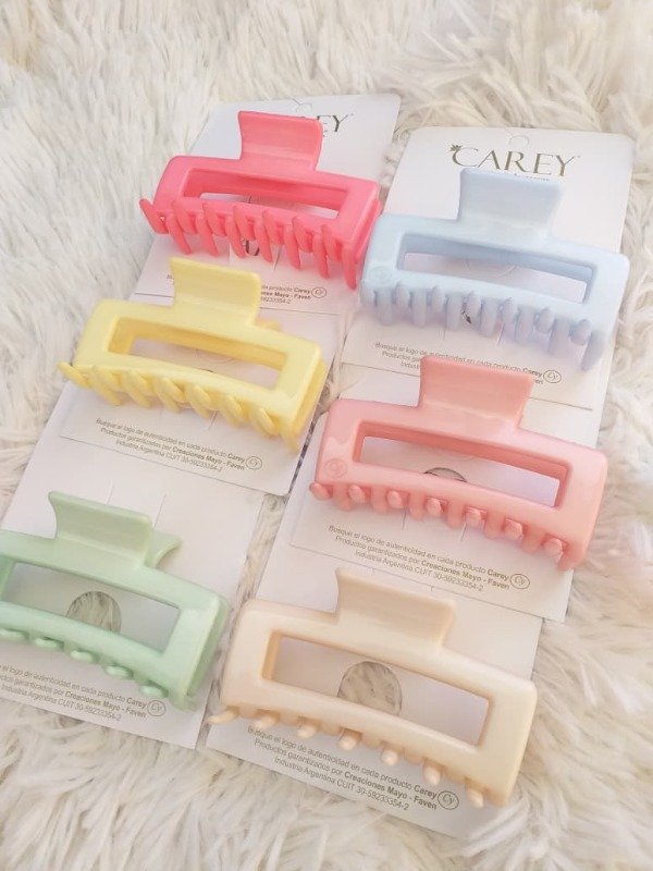 Producto - CAREY 6046 Broche pastel Rectangular calado mediano. x 2 unidades