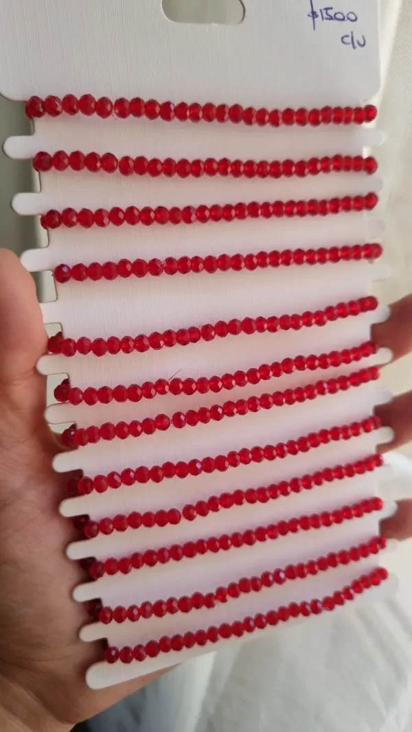 Producto - Pulseras elastizadas simple rojas con bolitas
