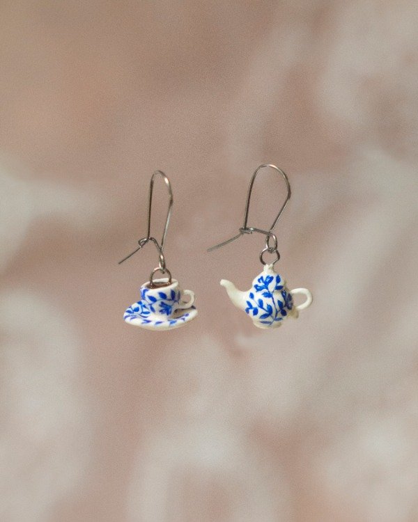 Producto - Pendientes de tetera y taza Azulé