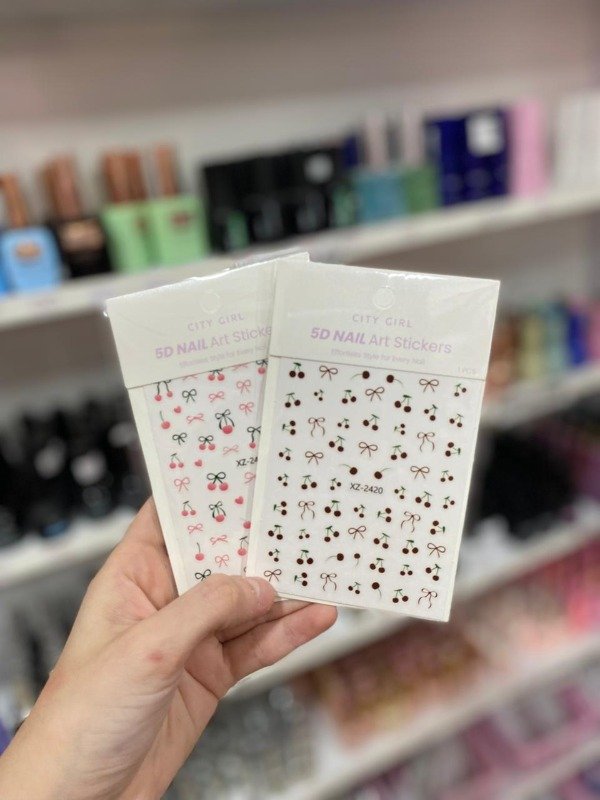 Producto - STICKER PARA UÑAS CEREZA 5D NAILS ART CITY GIRL