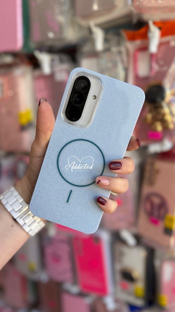 Producto - Case magsafe brillantina celeste pastel