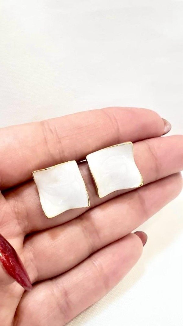 Producto - Aros cuadrado blanco