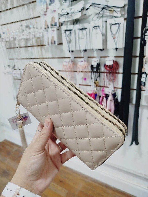 Producto - Billetera doble cierre beige