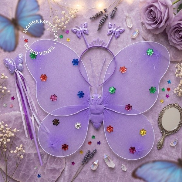 Producto - Set Alas mariposa lila 3 piezas