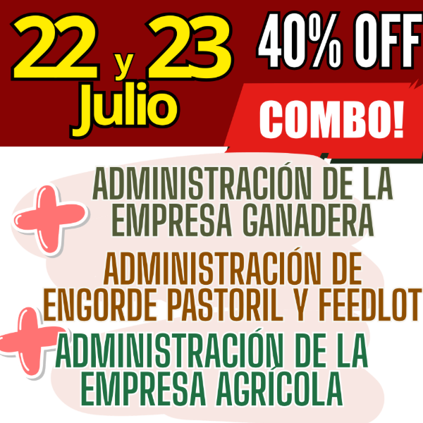 Producto - COMBO 3 CURSOS: Admin Ganadera + Engorde Pastoril y Feedlot + Admin Agrícola