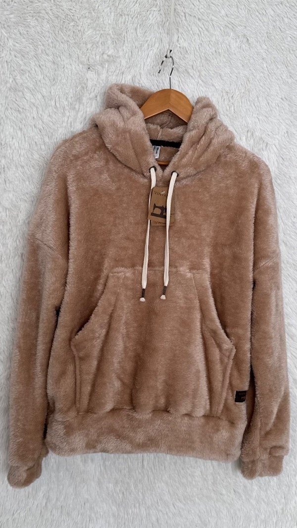 Producto - Buzo Oversize Beige Teddy Bifaz - 0