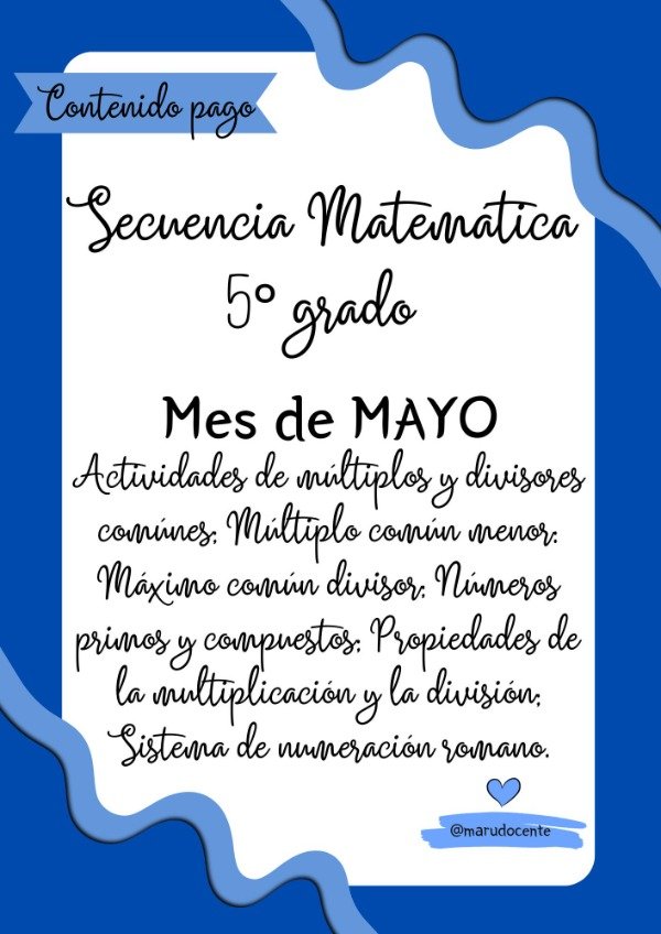 Producto - SECUENCIA MAYO MATEMÁTICA QUINTO
