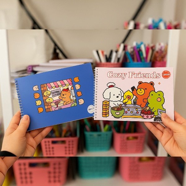 Producto - Kit 2 libros Cozy Friends + Bobbies goods tapa azul