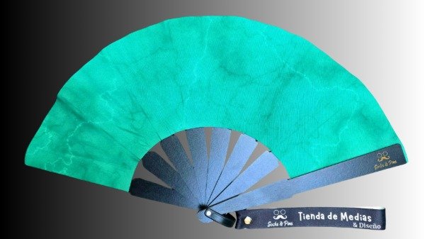 Producto - Abanico "Verde Marmolado" -Con accesorios-