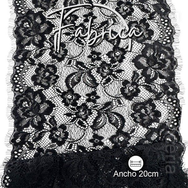 Producto - PS317 Puntilla Negra. Medida: 20cm (por metro)