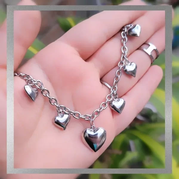 Producto - Pulsera corazones (cadena gruesa)