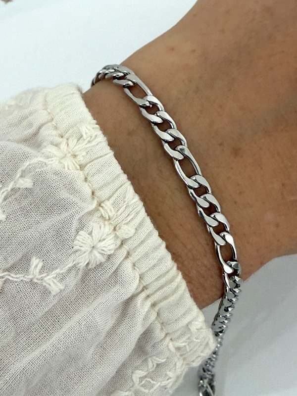 Producto - P782 Pulsera plana eslabón 3x1 grosor 1.2