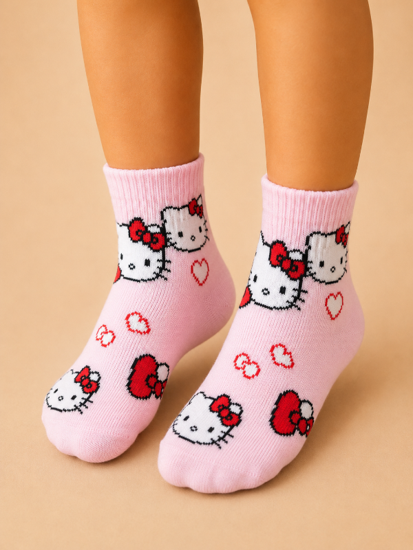 Producto - MEDIAS INFANTILES PM KITTY MOÑOS ROSA