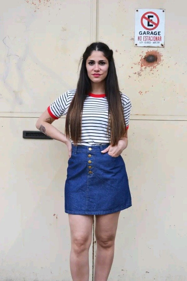 Producto - Falda Cecilia Jean Azul