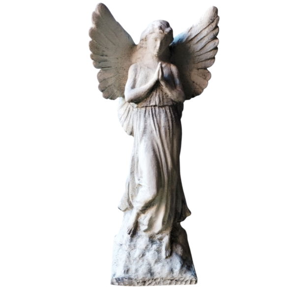 Producto - Escultura Angel Rezando 40cm Pintado Símil Mármol Figura 3d