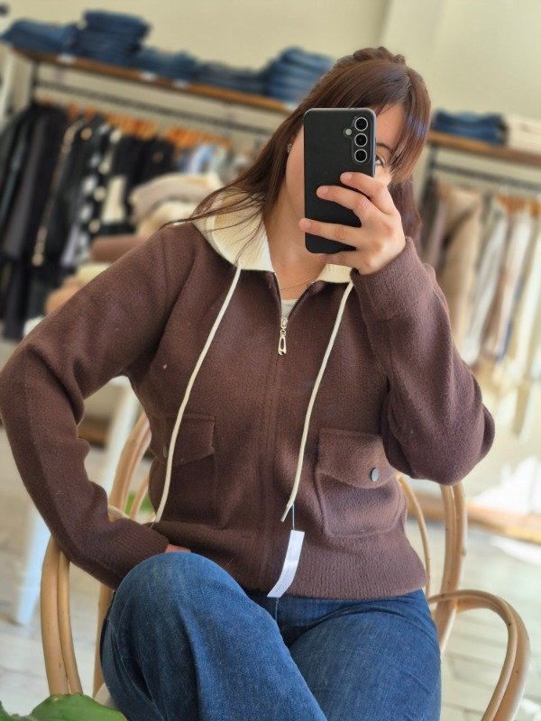 Producto - Campera Tejido Catalina Importada Premium Choocolate