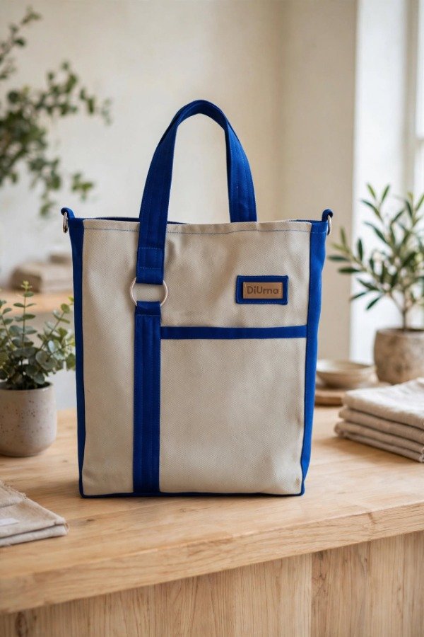 Producto - Bolso "Petit" beige y azul - 4