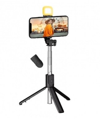 Producto - BASTON SELFIE R1S BLUETOOTH CON LUZ LED Y TRIPODE EXTENSIBLE 1.7M