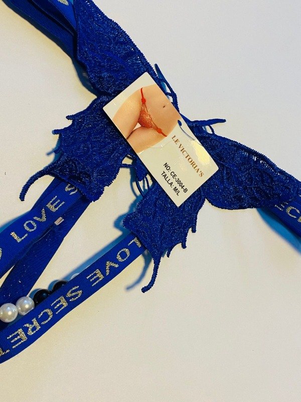 Producto - Tanga mariposa azul con perlas