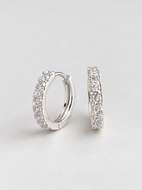 Producto - Aros Huggies clear 1,5cm Plata 925 lam - 1