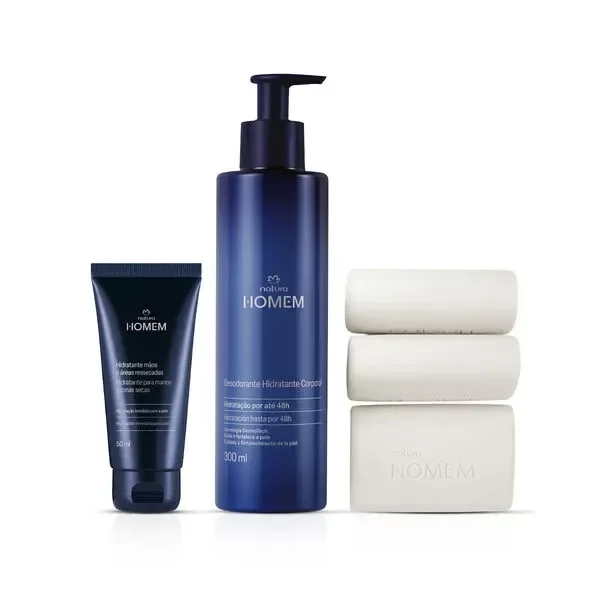Producto - Kit homem, jabón, hidratante corporal y de manos