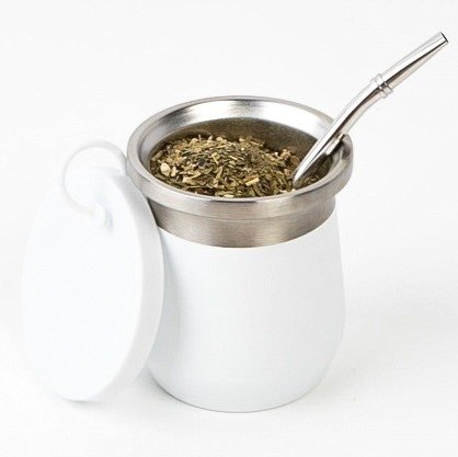 Producto - Mate Apolo Blanco + Bombilla + Tapa