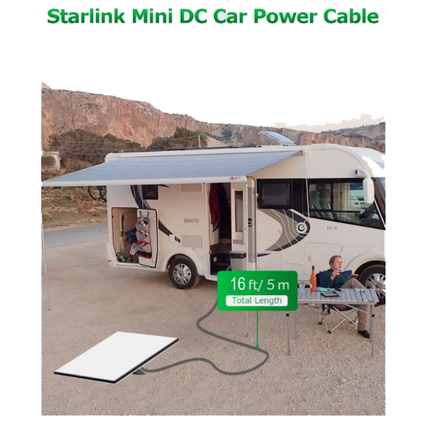Producto - STM-CABLE-5M12V/24V // Cable Encendedor Auto Para Starlink Mini 12v/24v 5 Mts
