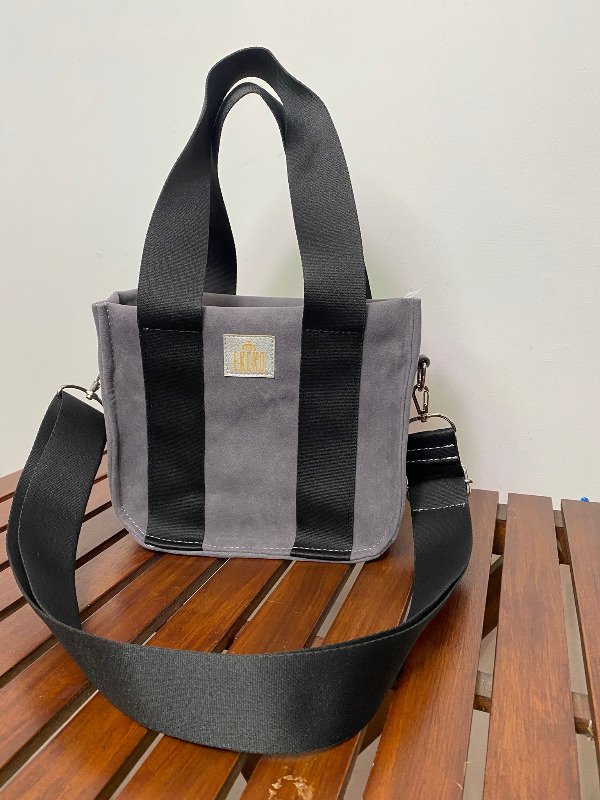 Producto - Bandolera mini TOKIO gamuzon gris