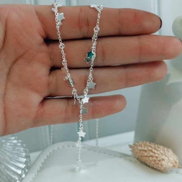 Producto - Conjunto Choker Estrella Laminado Plata 925