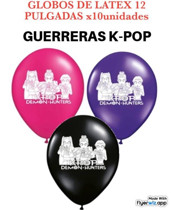 Producto - Globos Guerreras kpop de 12 pulgadas x 10 unid