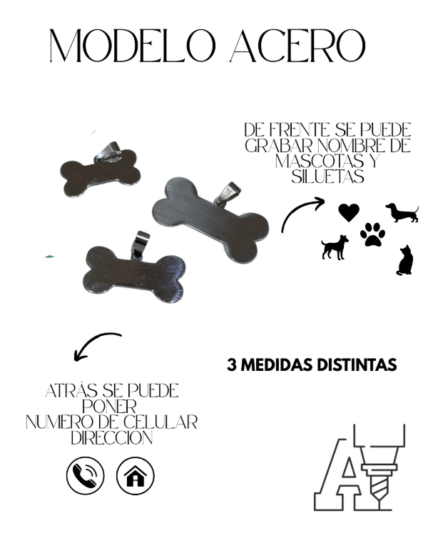 Producto - PLACA MASCOTA ACERO