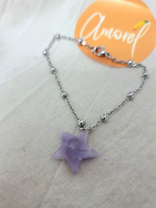 Producto - Pulsera Estrella de Amatista y cadena premium